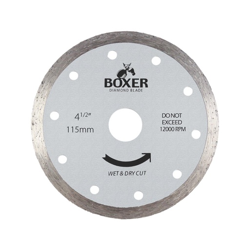 [170-BXR4.5C] Austsaw/Boxer - 115mm (4.5in) Diamond Blade Boxer Continuous Rim - 22.2mm Bore - Continuous