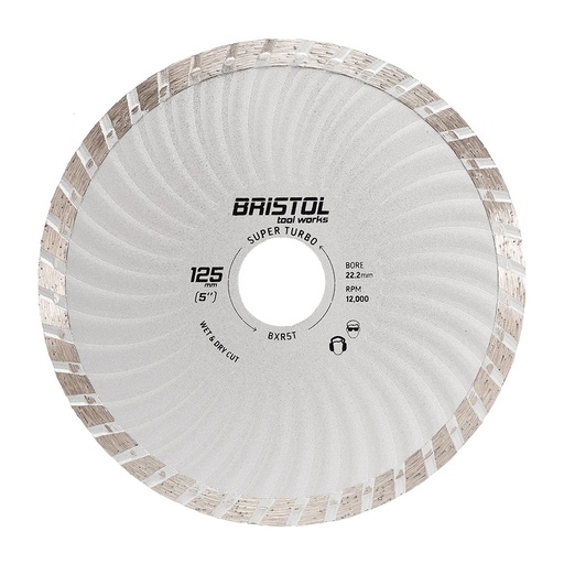 [170-BXR5T] Bristol 125mm (5in) Diamond Blade Boxer Super Turbo Wave - 22.2mm Bore