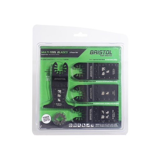[170-BTW4MAK] Bristol | 4 Piece Multitool Blade Set with Bonus Adaptor
