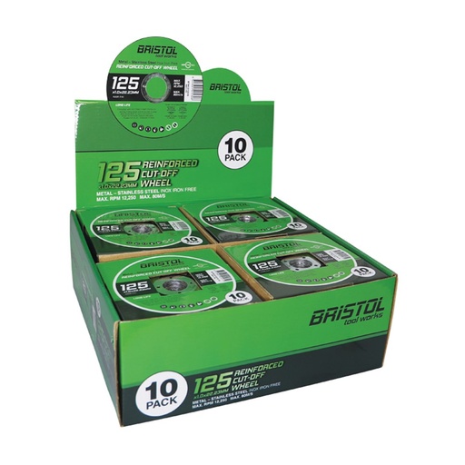 [170-BTWCD12510-10] Bristol Cutting Disc 125 x 1.0mm | 10 Pack