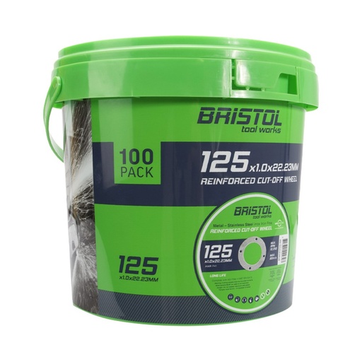 [170-BTWCD12510-100] Bristol Cutting Disc 125 x 1.0mm | 100 Pack Tub
