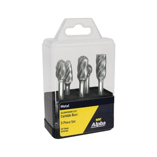 [170-BURRSET5] 5 Pce Aluminium Carbide Burr Set SA-5AL, SC-5AL, SD-5AL, SE-5AL, SF-5AL