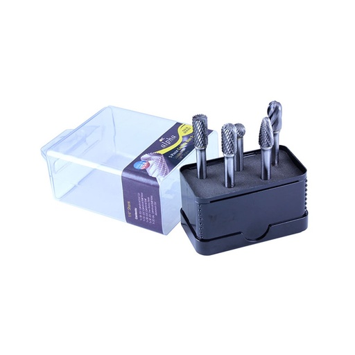 [170-BURRSET9] 5 Pce Carbide Burr Set 3/8 with 1/4 Shank