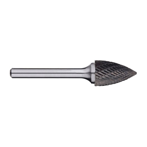 [170-SG-6DC] 5/8in Tree Pointed Nose Carbide Burr, 1/4in shank dia.