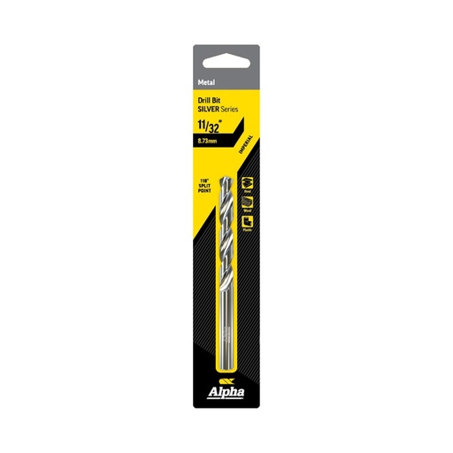 [170-C9LI1132S] 11/32in (8.73mm) Silver Series Jobber Drill Bit Carded