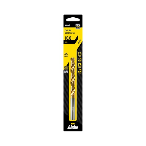 [170-C9LM100] 10mm Jobber Drill Bit Carded - Gold Series