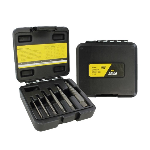 [170-9SE-SET6] Alpha 6 Piece Screw Extractor Set No. 1 - 6.