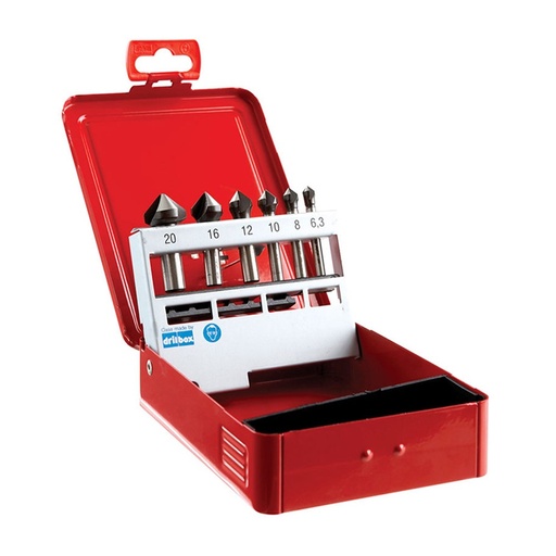 [170-CS3-SET6] Countersink 3 Flute Set - 6.3, 8, 10, 12, 16, 20mm