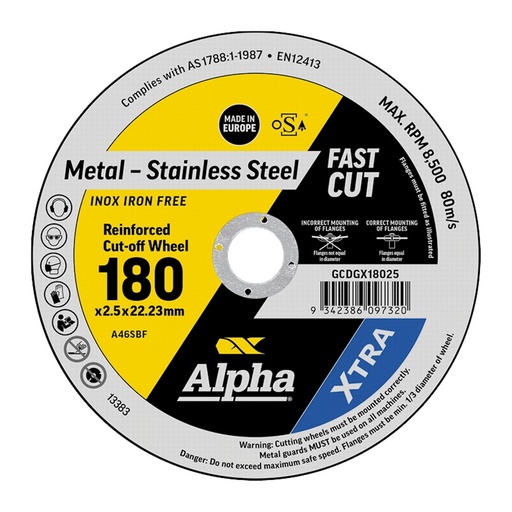 [170-GCDGX18025] XTRA Cutting Disc 180 x 2.5mm | Bulk
