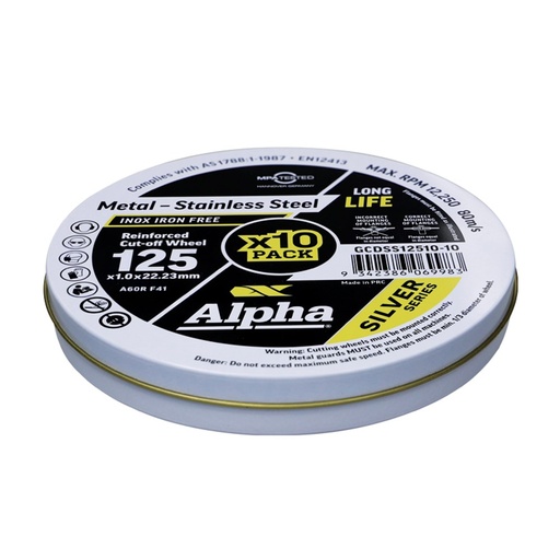 [170-GCDSS12510-10] Cutting Disc 125 x 1mm Silver Series Trade Tin (Pk 10)