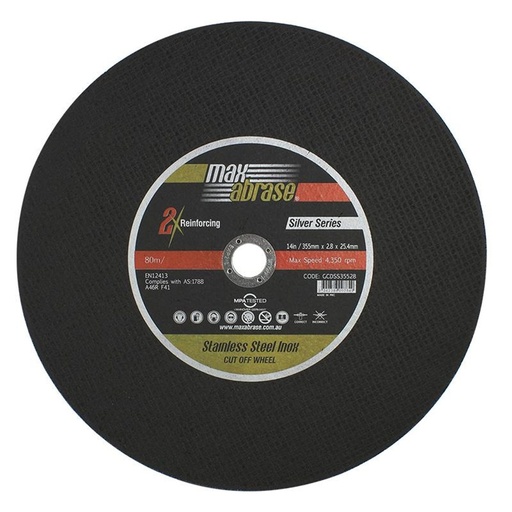 [170-GCDSS35528] Cutting Disc 355 x 2.8 x 25.4mm Stainless Silver Series Bulk