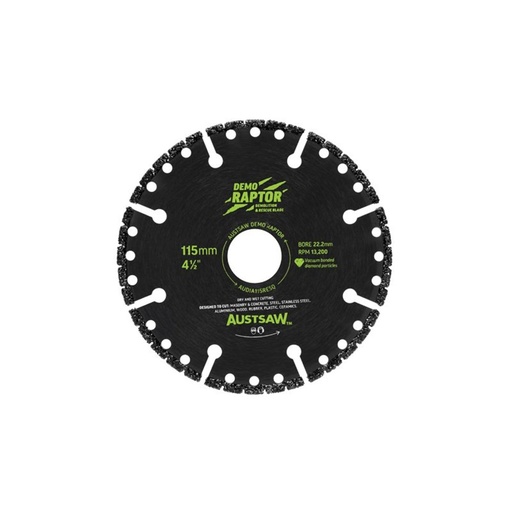 [170-AUDIA115RESQ] 115mm (4.5in) | Demo Raptor Multi-Purpose Demolition Diamond Blade