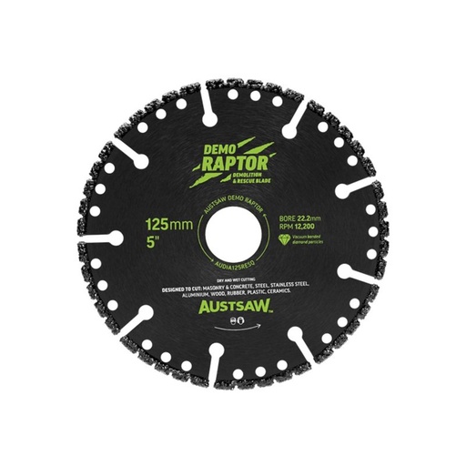 [170-AUDIA125RESQ] 125mm (5in) | Demo Raptor Multi-Purpose Demolition Diamond Blade