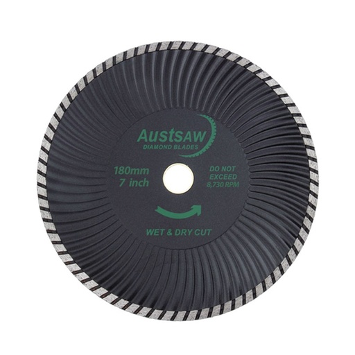[170-AUDIA180T] Austsaw - 185mm (7in) Diamond Blade Super Turbo Wave - 22.2/20mm Bore - Super Turbo