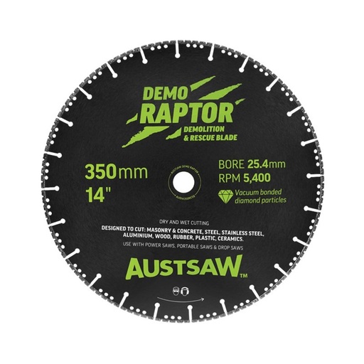 [170-AUDIA350RESQ] 350mm (14in) | Demo Raptor Multi-Purpose Demolition Diamond Blade