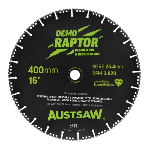 [170-AUDIA400RESQ] 400mm (16in) | Demo Raptor Multi-Purpose Demolition Diamond Blade