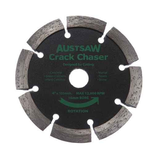 [170-CC105S] Austsaw - 105mm (4in) Diamond Blade Crack Chaser V Point - 16mm Bore - V Shape