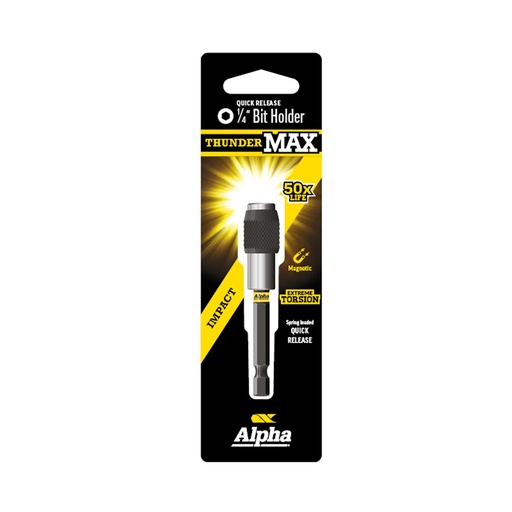 [170-CMBHQR75SM] ThunderMax 1/4in x 75mm Impact Quick Release Magnetic Bit Holder Carded