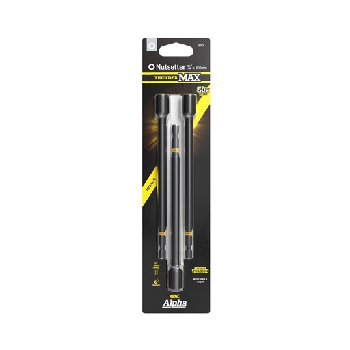 [170-CNS38150SM-3] ThunderMax 3/8in x 150mm Impact Magnetic Nutsetter Carded | 3 Pack