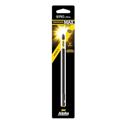 [170-CPH2150SM] ThunderMax PH2 x 150mm Impact Power Bit Carded
