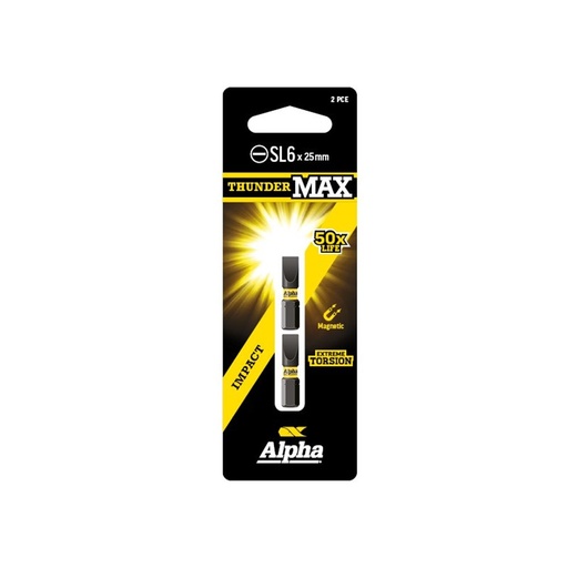 [170-CSL625SM] ThunderMax SL6 x 25mm Impact Insert Bit Carded (x2)