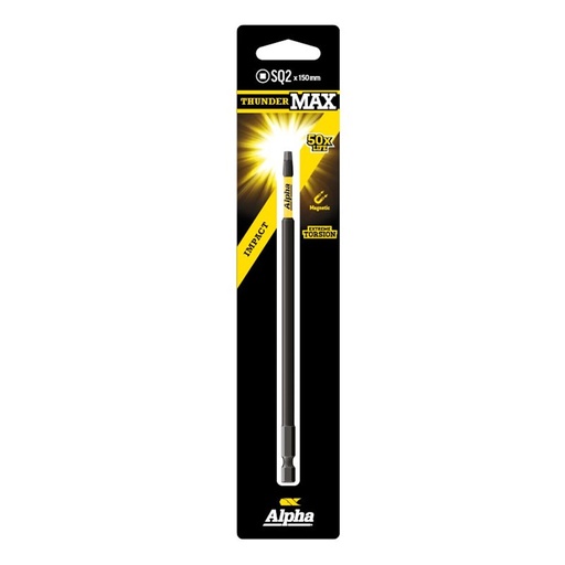[170-CSQ2150SM] ThunderMax SQ2 x 150mm Impact Power Bit Carded