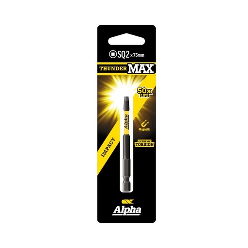 [170-CSQ275SM] ThunderMax SQ2 x 75mm Impact Power Bit Carded