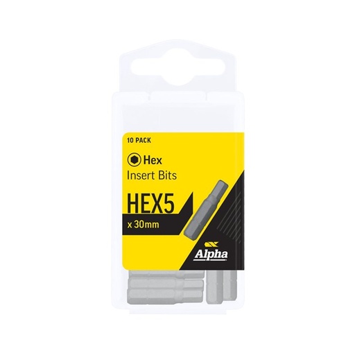 [170-HEX530SH] Hex5 x 30mm Insert Bits - Handipack (x10)