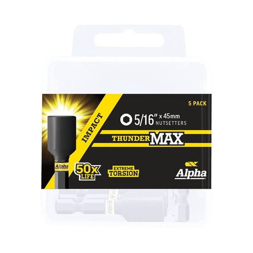 [170-NS51645SMH] ThunderMax 5/16in x 45mm Impact Magnetic Nutsetter Handipack (x5)
