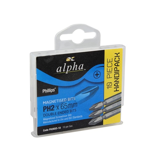[170-PH275DH] PH2 x 75mm Double Ended Driver Bits - Handipack (x10)