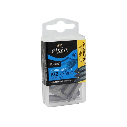 [170-PZ225SH] Pozi PZ2 x 25mm Insert Bit - Handipack (x10)