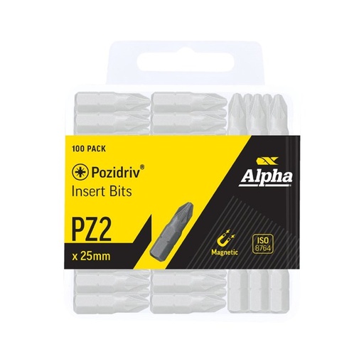 [170-PZ225SHXXL] PZ2 x 25mm Pozidrive Insert Bits - 100 Pack