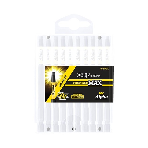 [170-SQ2100SMH] ThunderMax SQ2 x 100mm Impact Power Bit Handipack (x10)