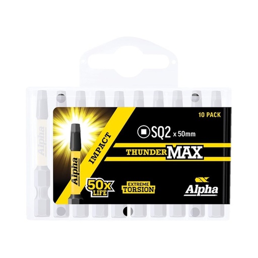 [170-SQ250SMH] ThunderMax SQ2 x 50mm Impact Power Bit Handipack (x10)