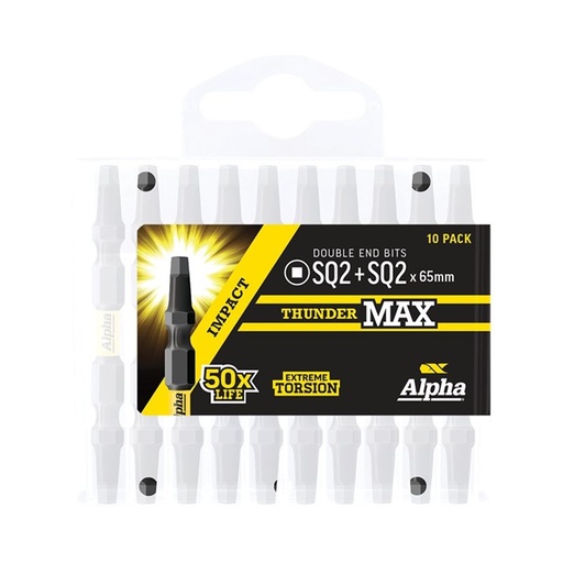 [170-SQ265DSMH] ThunderMax SQ2 x 65mm Impact Power Bit D/Ended Handipack (x10)
