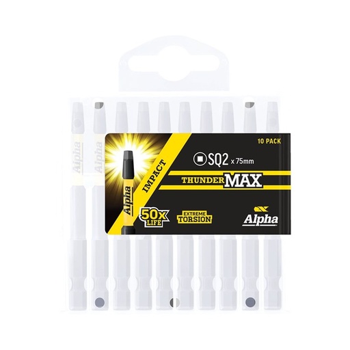 [170-SQ275SMH] ThunderMax SQ2 x 75mm Impact Power Bit Handipack (x10)