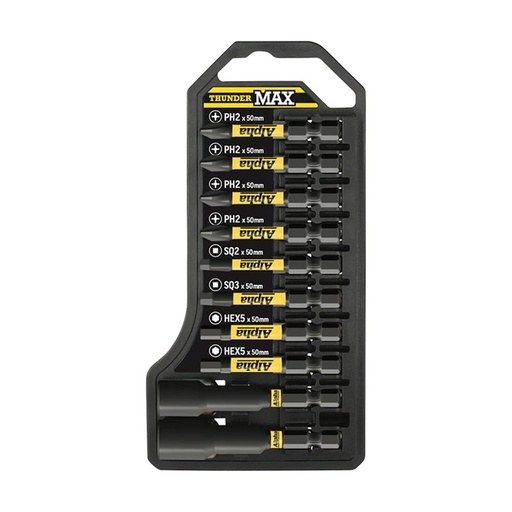 [170-TBS10TM] ThunderMax 10 Piece Impact Driver Bit Set