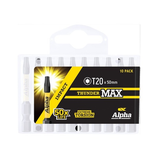[170-TX2050SMH] ThunderMax TX20 x 50mm Impact Power Bit Handipack (x10)