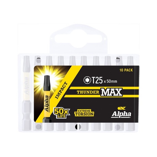 [170-TX2550SMH] ThunderMax TX25 x 50mm Impact Power Bit Handipack (x10)
