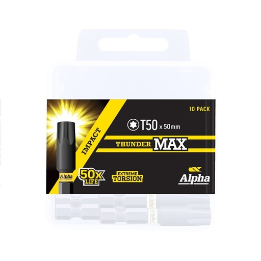 [170-TX5050SMH] ThunderMax TX50 x 50mm Impact Power Bit Handipack (x10)