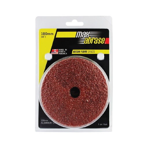 [170-CGRFA10080] Resin Fibre Disc 100mm A80 Grit AlOx Carded (Pk 5)