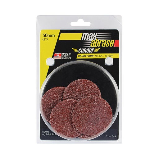 [170-GRFA50120] Resin Fibre Disc R Type 50mm A120 Grit AlOx Bulk
