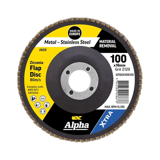 [170-GFDGS100120] Flap Disc 100mm Z120 Grit Zirconia Xtra Bulk