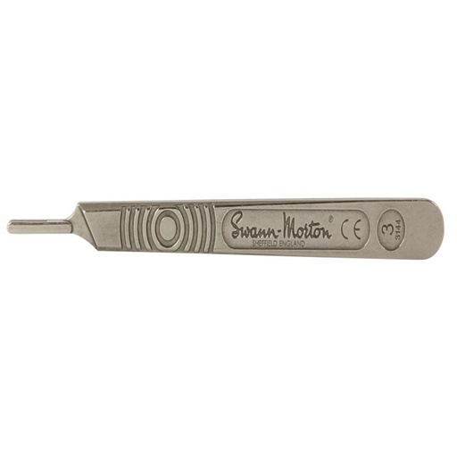 [170-NO.3SM] Swann-Morton No.3 Scalpel Handle Stainless Steel