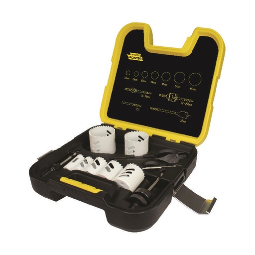 [170-HSKLOW11] Locksmiths 11 Piece: White Pointer Holesaw Kit
