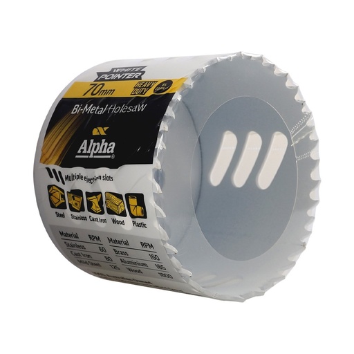 [170-HSV70B] 70mm Holesaw Bulk Wrapped