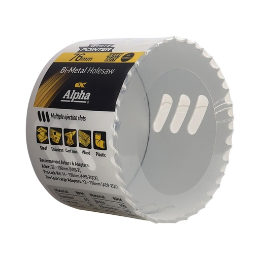 [170-HSV76B] 76mm Holesaw Bulk Wrapped