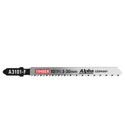 [170-A3101-F-5] Alpha Jigsaw Blade | 10 TPI | 100mm | Bi-Metal (x5)