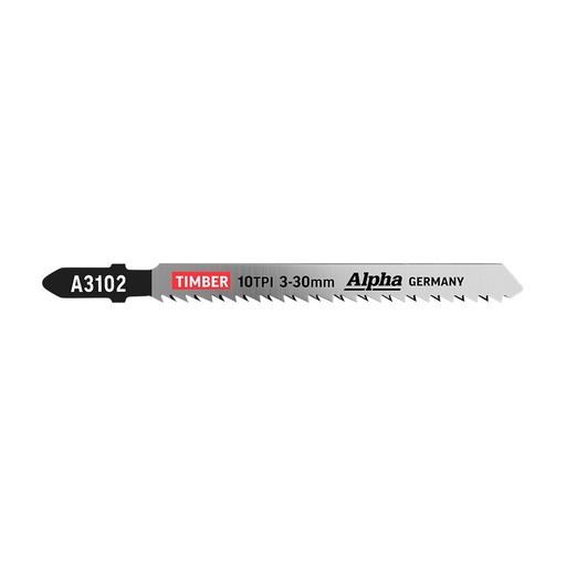 [170-A3102-5] Alpha Jigsaw Blade | 10 TPI | 100mm | CV (x5)