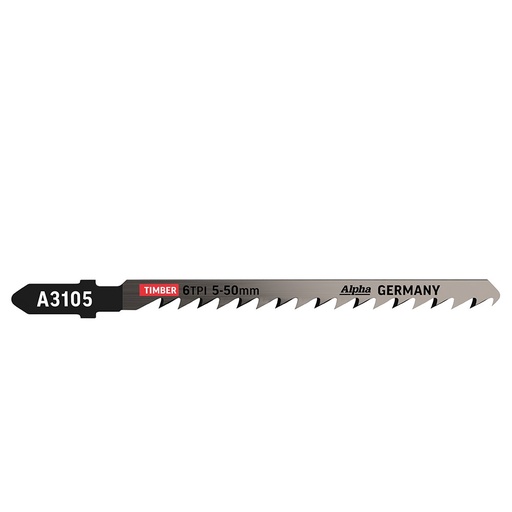 [170-A3105-5] Alpha Jigsaw Blade | 6 TPI | 100mm | CV (x5)